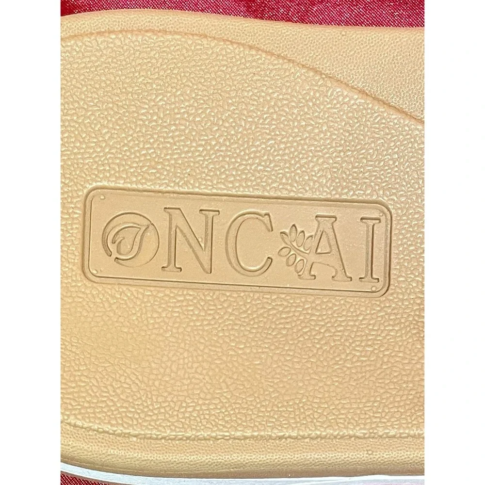 ONCAI Womens Sandals,Flat Dressy Square Toe Summer Beach Slides for Ladies‎ 7.5